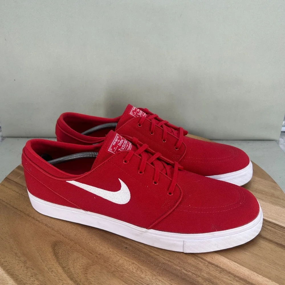 Nike SB Zoom Stefan Janoski Canvas Red White Skate Shoes 615957-614 Mens Size 14